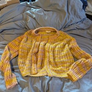 Universal Thread Women's Sweater in Yellow and Pink
